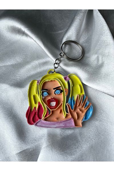 Gonulella Harley Quinn Keychain 3D Lover Keychain