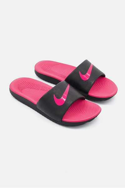 Nike Toddlers Girl Slip On Kawa Slide, Black/Pink