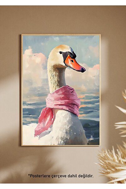 One Little Happiness Αφίσα PINK DUCK Αισθητική αφίσα τοίχου, αφίσα χωρίς πλαίσιο