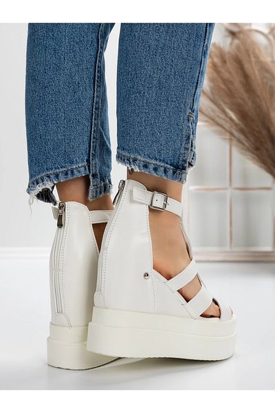 mei Women's Platform Sandals 5WL13 White | Mei