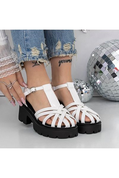 mei Women's Sandals with Heels and Platform 3GZ63A White | Mei