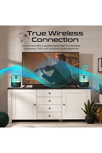 Promate مكبر صوت بلوتوث LED، مكبر صوت لاسلكي ديناميكي بقوة 10 وات مع عمر بطارية طويل، منفذ Aux، M