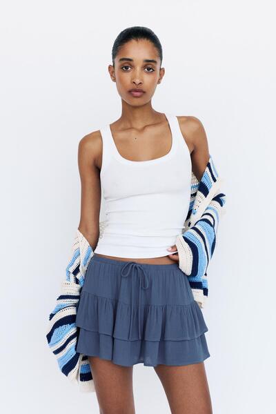 Pull & Bear Panelli pantolon etek