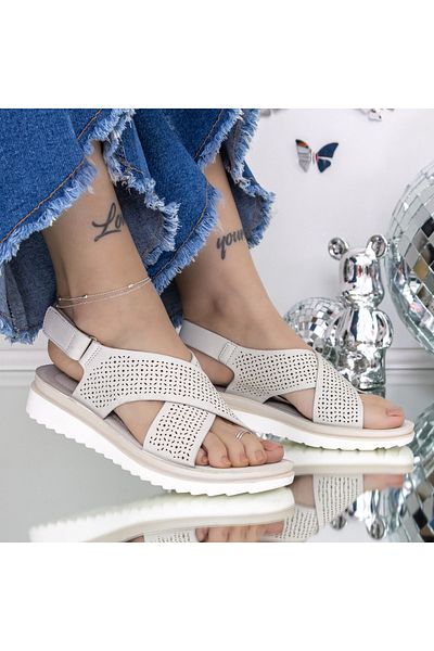 mei Women's Sandals with Low Sole 3GZ26 Grey | Mei