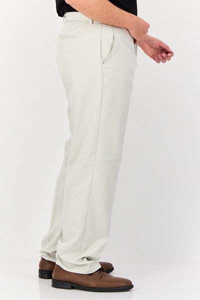 Greg Norman Men Regular Fit Plain Chino Pants, Light Grey