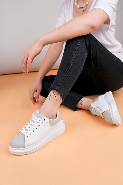 Luis a Costa Lc109 White Gray Suede Women's Sneaker