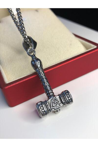 vogutima jewelery&silver by timuçin mavili قلادة فولاذية للرجال - مطرقة فايكن...