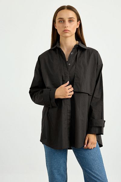 Birgül Bektaş Black Windbreaker Detailed Shirt