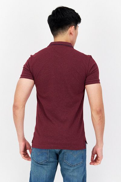 Levi's Men Regular Fit Brand Logo Short Sleeve Polo Shirt, Maroon