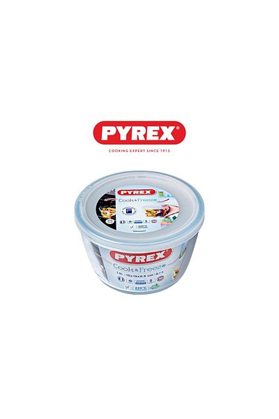 Pyrex Pyrex Cook & Freeze Round Dish with Plastic Lid 1.1L – Versatile Borosilicate Glass