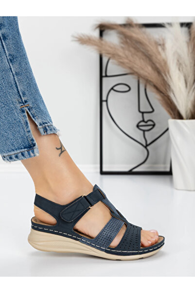 mei Дамски сандали с ниска подметка 5GZ26 сини | My