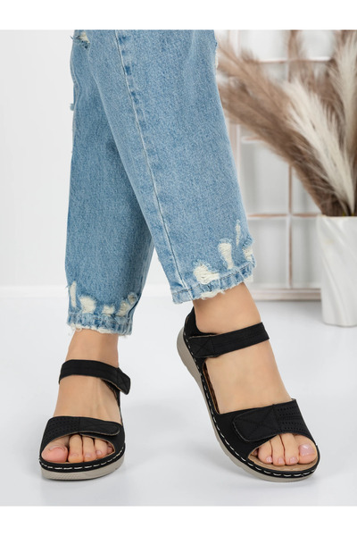 mei Γυναικεία Σανδάλια με Χαμηλή Σόλα 5GZ30 Μαύρα | Mei