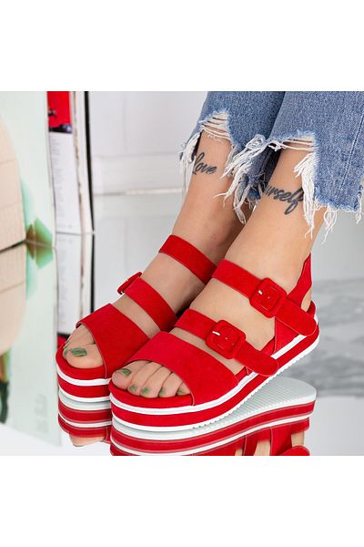 mei Women's Sandals LM360 Red (L54) Mei