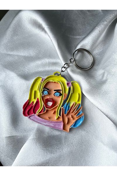 Gonulella Harley Quinn Keychain 3D Lover Keychain