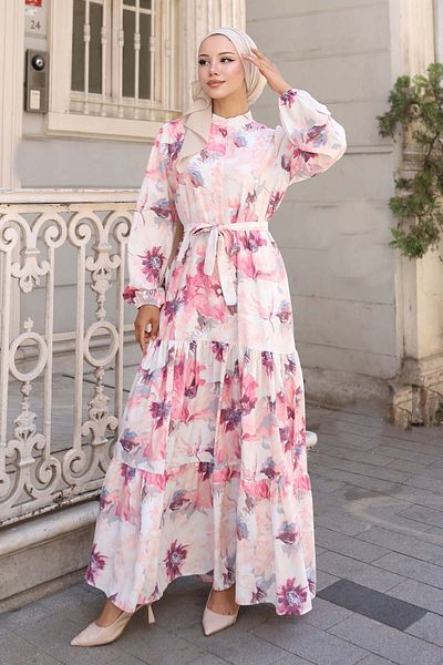 benguen Φόρεμα με σχέδιο Dusty Rose 572
