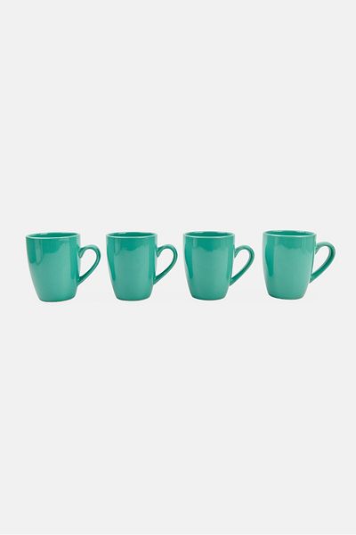 Maser Inoda 4 Pieces Ceramic Coffee Mug Set 420 ml, Turqouise