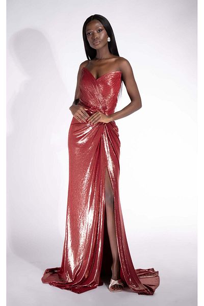 BOGAS Women's Long Red Dress Rahela