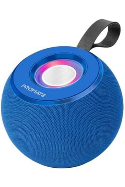 Promate LED Bluetooth Speaker, Dynamic 5W True Wireless Speaker with Long Battery Life, Micro SD Car