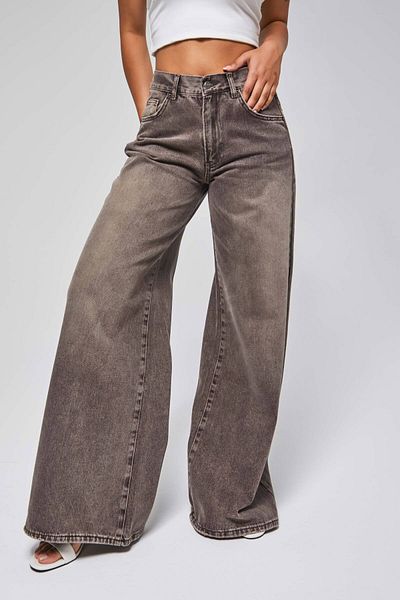 its basic Women's Stonewashed Brown Color 4W5-16 Palazzo Fit 100% Cotton Inner Size 80cm Denim Jean