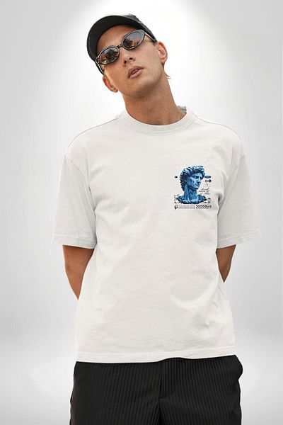 Angemiel Mentalite and Power Mental Heritage Deep Thoughts White Oversize Women Men Front Minimal Printed Tee
