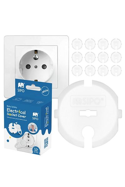 SIPO Set of 12 protective covers for grounded sockets, with two keys, SIPO