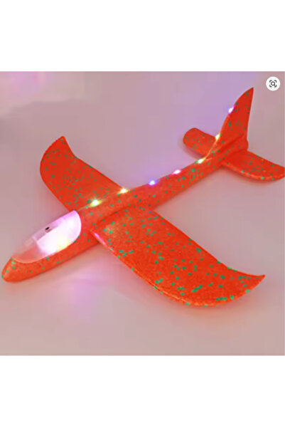 LRS STORE Çocuk Köpük Uçak Oyuncak -Led Işıklı-El Planörü,Elle Atılan Eğlenceli Dayanıklı Uçan Oyuncak Kırmızı