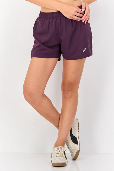 Asics Women Sportswear Fit Drawstring Running Shorts, Deep Plum