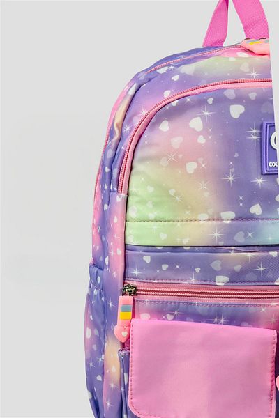 Catwins Rucsac de școală violet în stil coreean cu accesorii