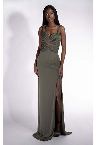BOGAS Women's Long Khaki Dress Ingryd
