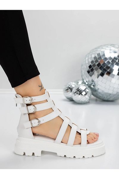 mei Women's Sandals with Low Sole 5HXS11 White | Mei