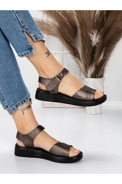 mei Women's Sandals with Low Sole 5XJ56 Guncolor | Mei