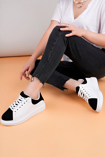 Luis a Costa Lc109 White Black Suede Women's Sneaker