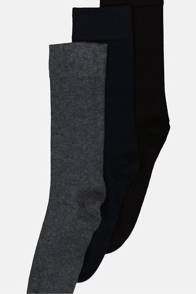 English Laundry Men 3 Pairs Plain Formal Socks, Multicolor