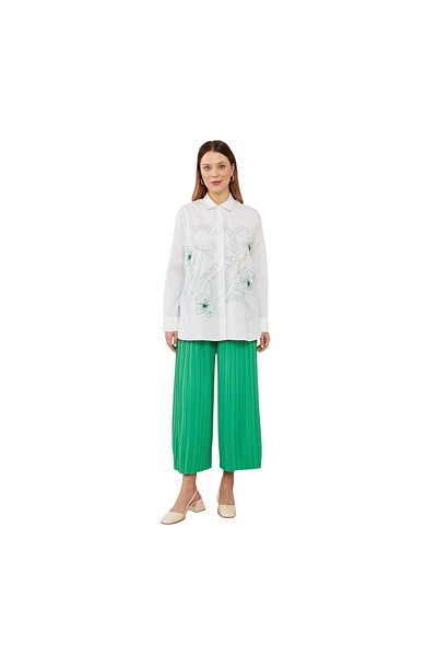 Levidor Embroidered Pleated Trousers Suit