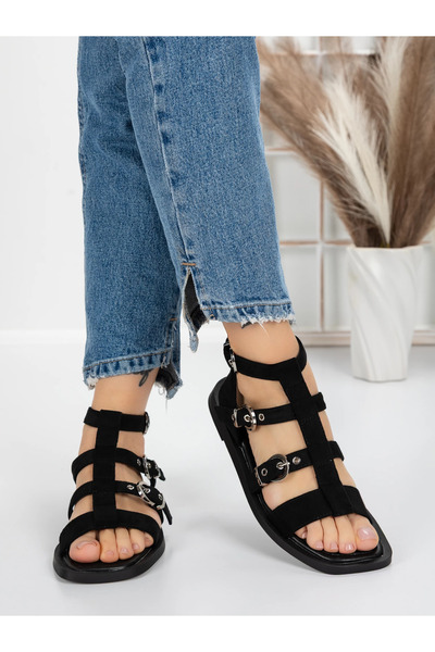 mei Γυναικεία Σανδάλια με Χαμηλή Σόλα 5SY2 Μαύρα | Mei