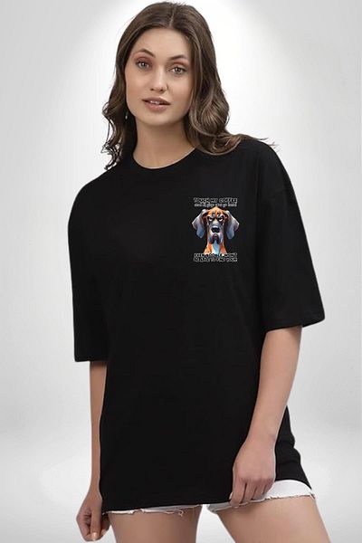 Angemiel Google Can'T Even Find My Coffee Mixer! Black Oversize Women's Men's Front Minimal Printed T-Shirt