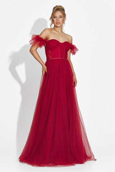 BOGAS Janiece Burgundy Long Women's Dress