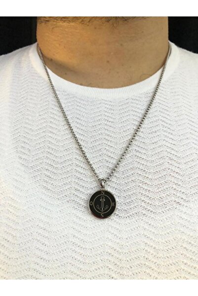 GWOMA قلادة هدية من الفولاذ المقاوم للصدأ 316 لتر على شكل بوصلة للحبيب والزوج...