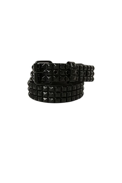 targay Pyramid Studded Gothic Punk Metallica Style Belt Black