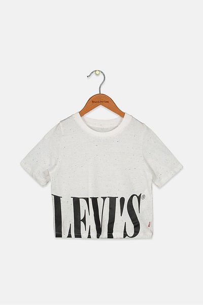 Levi's Kids Girl Splatter Paint Short Sleeve Top, White