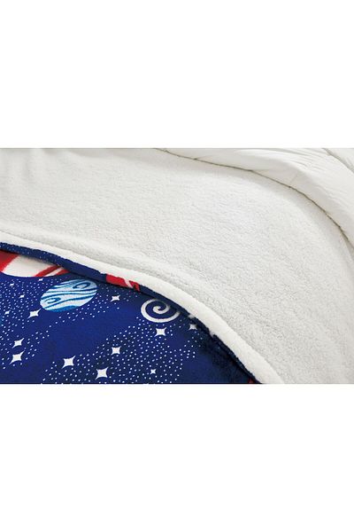 FIONNA.RO Cocolino Blanket With Fur - Constellation Blue