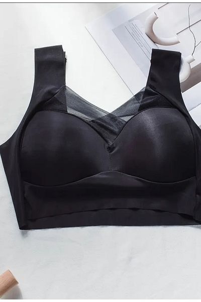 ARONA Women's Yoga and Sports Bra Wide Strap Breathable Mesh Front Closure Seamless Bra