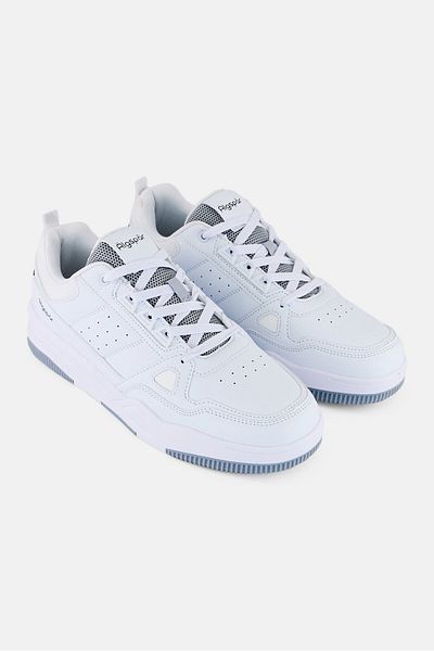 Algspar Men Leather Upper Lace Up Casual Shoes, White