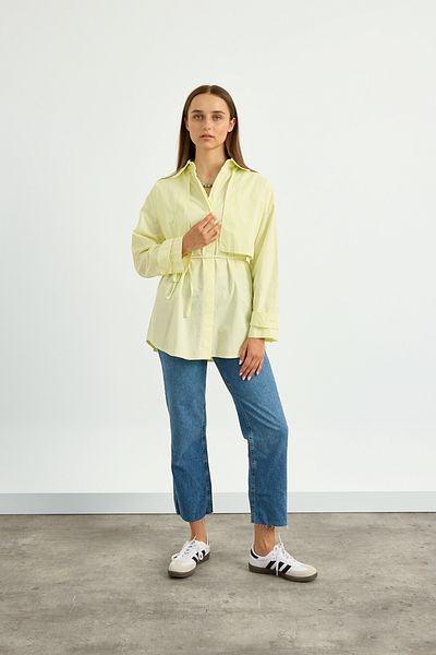 Birgül Bektaş Yellow Windbreaker Detailed Shirt