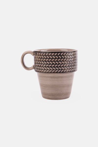 Maser Ceramic Textured Coffee Mug 350 ml, Chocolate