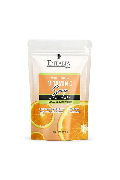 ENTALIA Thai Vitamin C Soap for Moisturizing, Whitening and Lightening the Body and Face, Anti-Freckles and Anti-Oxidant 100g