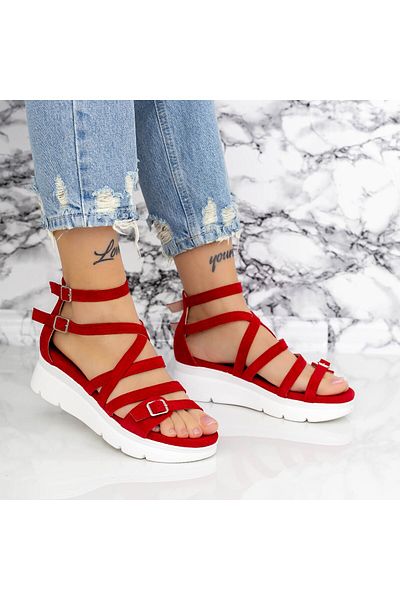 mei Women's Sandals HXS28 Red Mei