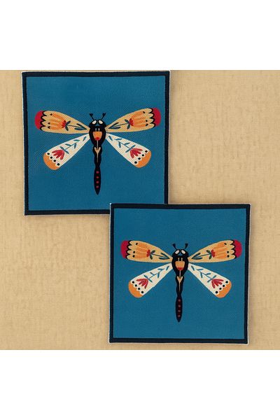 Evdek Pack of 2 Digital Printed Cocktail Napkins with Embroidery Detail Ds8