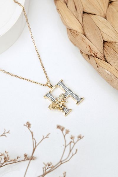 Jack Ferrero Luxury Steel/Not Darkening /Women's Letter Necklace