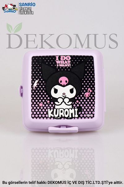 kuromi New Season Licensed with Dekomus Kuromi 2-Layer Lunch Box / Lunch Box "With Wet Wipes as a Gift"